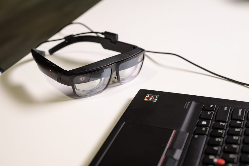 Lenovo's ThinkReality A3 AR headset can connect to your smartphone via a cable.