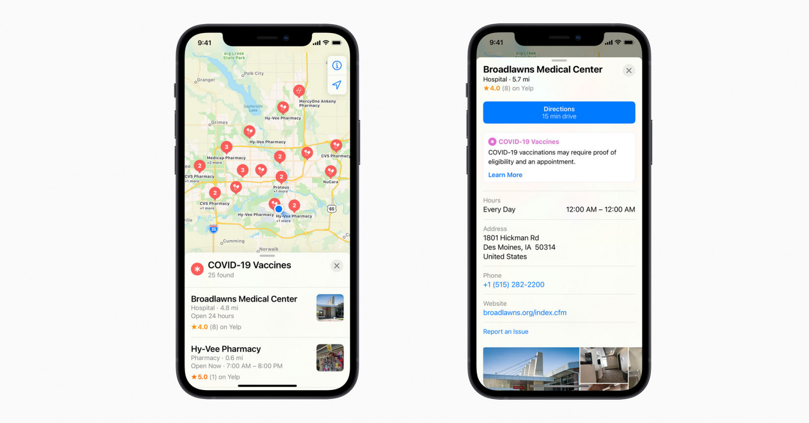 Apple Maps and Siri now show you where to get vaccinated in the US