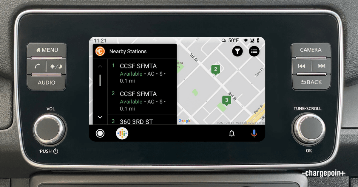 ChargePoint’s app for locating EV juicing spots arrives on Android Auto