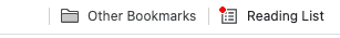 The Reading List button on Google Chrome's Bookmark bar