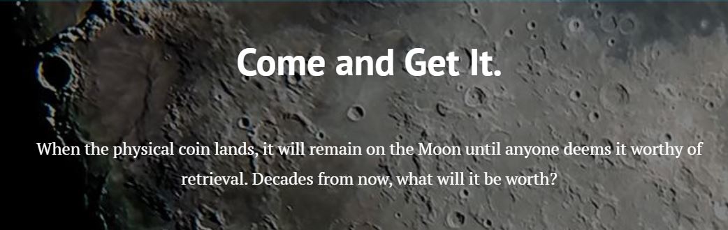 A moon surface background with text superimposed, quote below