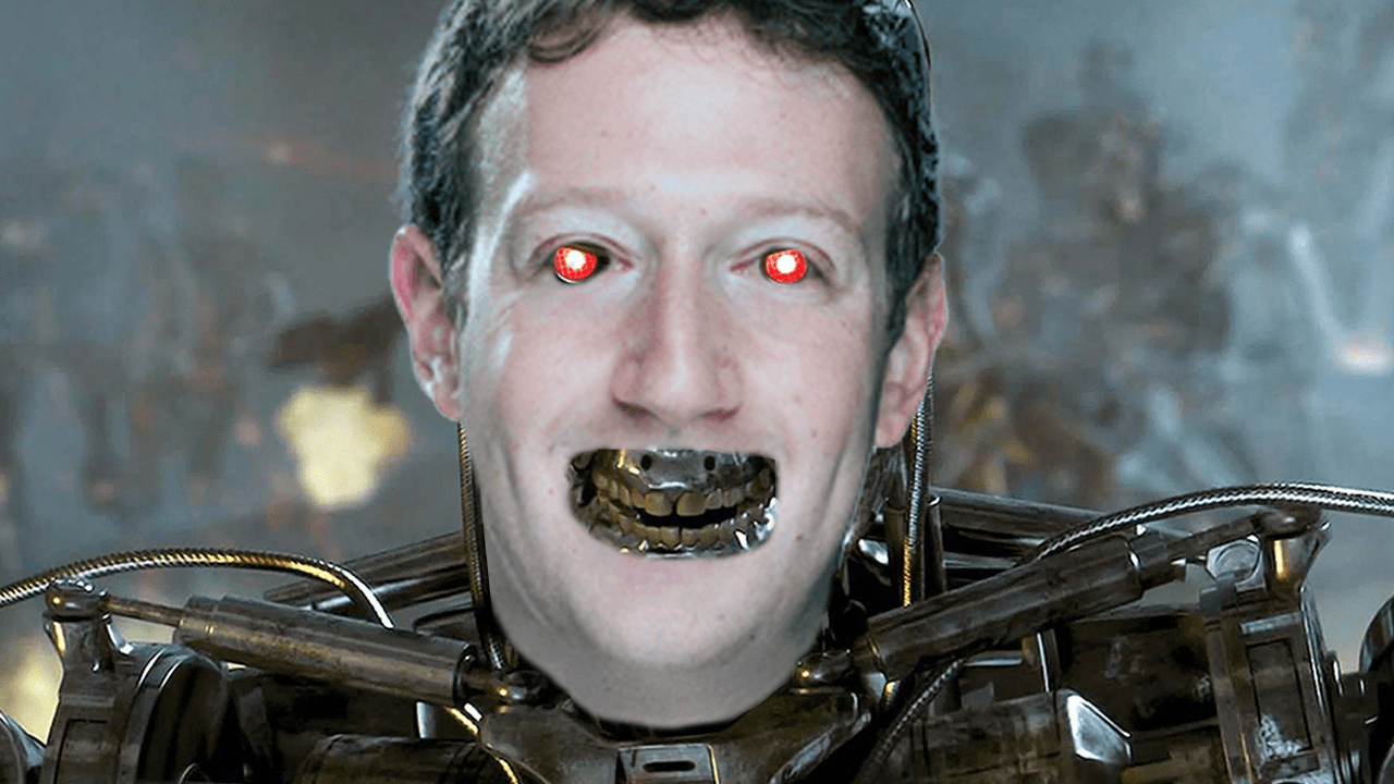 Mark Zuckerberg's head on a terminator, showing the future after the launch of the Facebook smartwatch