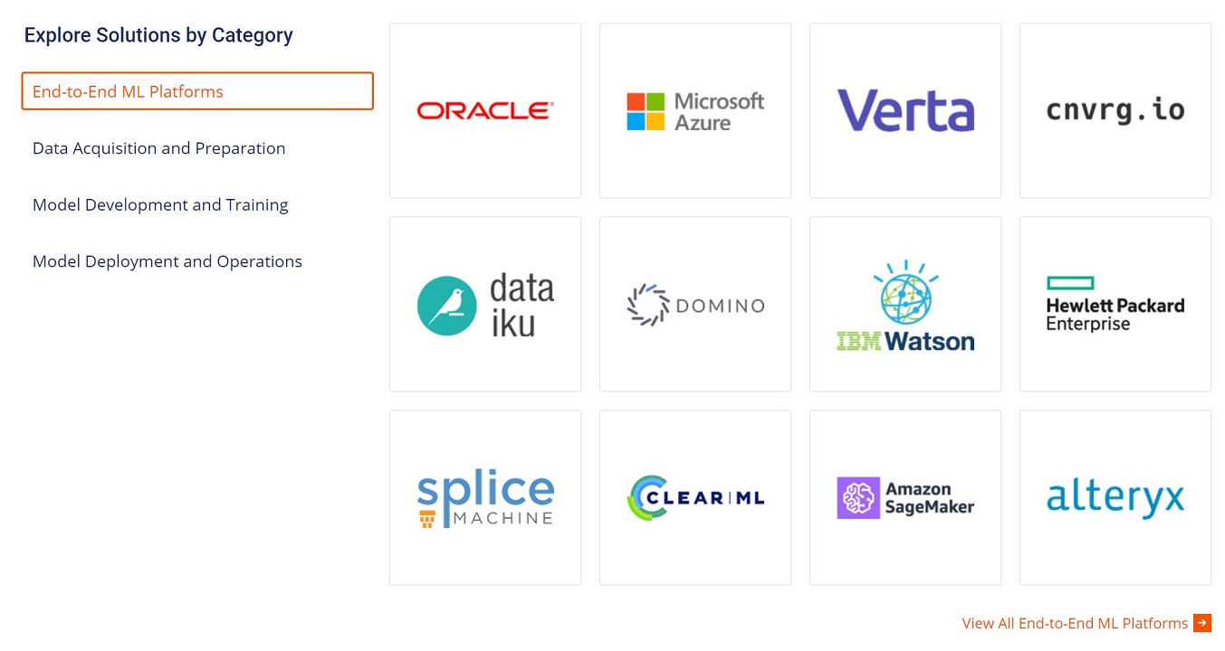 This nifty online guide compares AI/ML tools and platforms