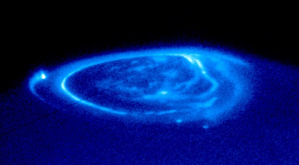 Aurora seen at the North Pole of Jupiter by the Hubble Space Telescope.
