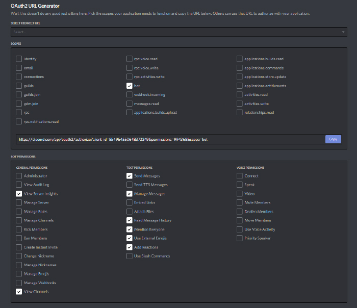 Discord set bot permissions