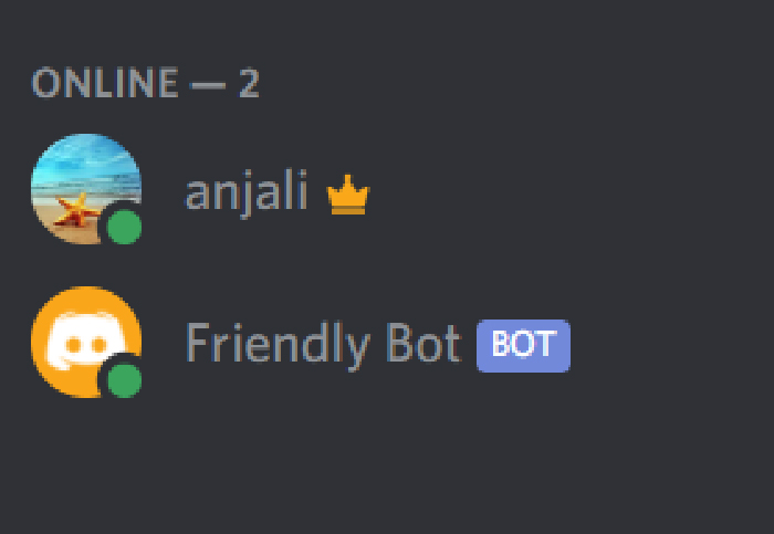 See your bot online