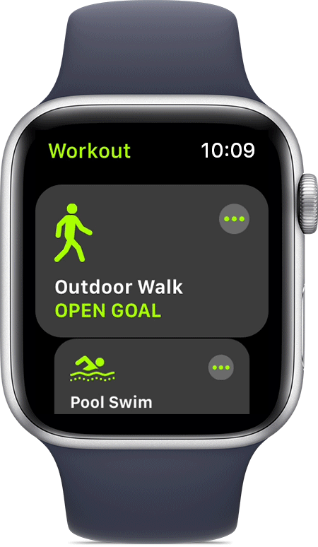 apple watch workout app exercise select