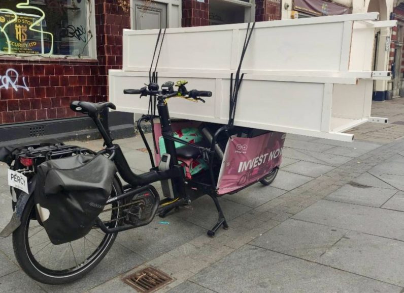 cargo bike delivers furniture