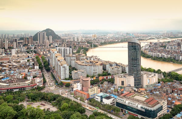 A panorama of a Chinese city.