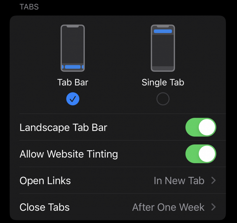 Changing Safari's tab layout in iOS 15