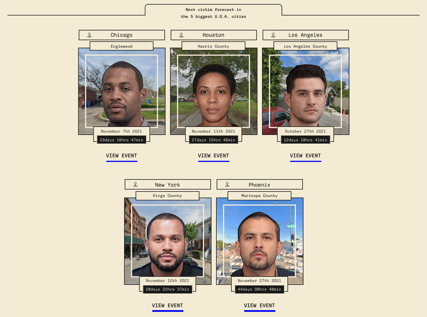 Future Wakes features fictional stories about police killings that are based on real data.