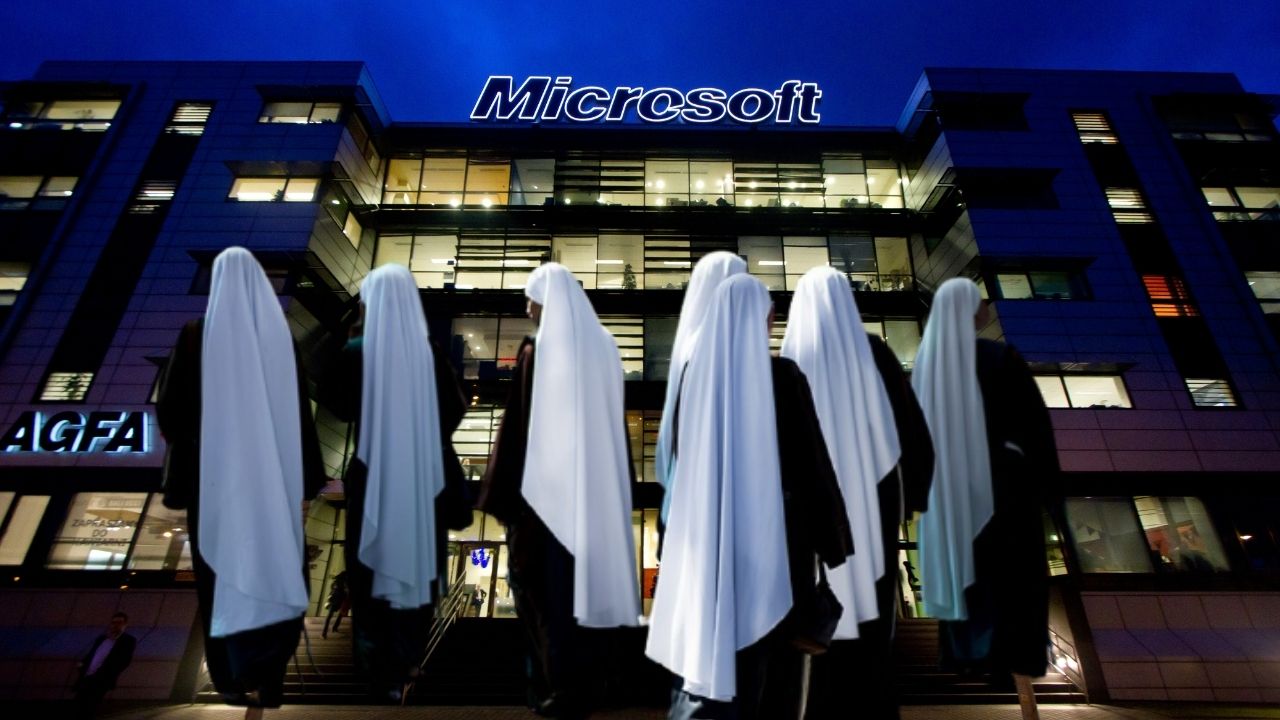 Who are the nuns taking on Microsoft?