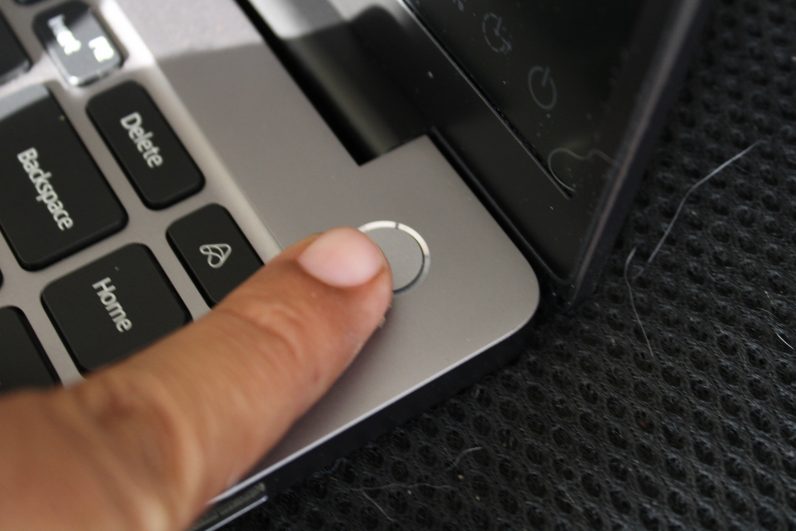 The fingerprint sensor makes it easy to unlock the laptop quickly