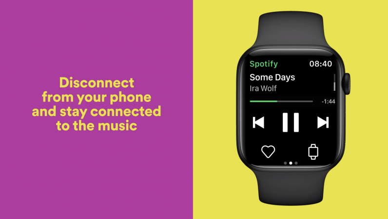 Spotify offers downloads for offline listening on the Apple Watch