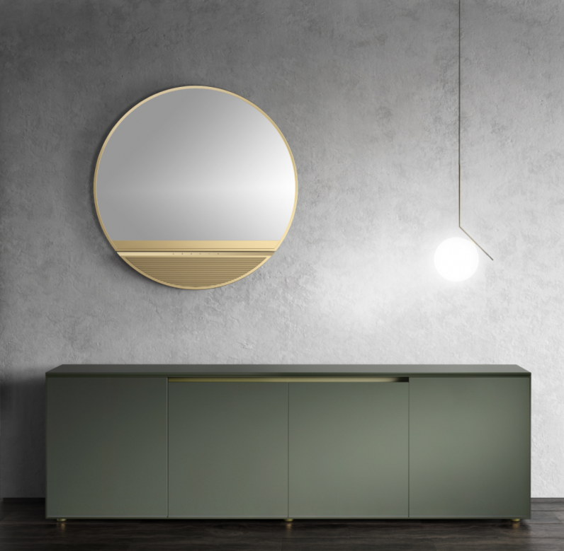 The Sound Mirror Arch is a smart mirror with a speaker