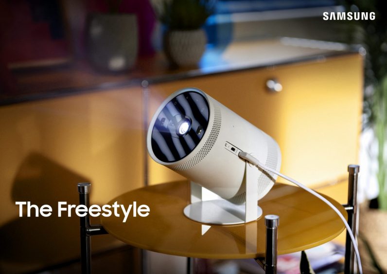 The Samsung Freestyle projector is ultra portable