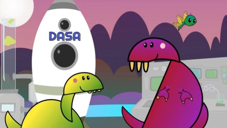 If the dinosaurs had a space program, the world may have been a far different place than the one we see today. Image credit: The Cosmic Companion / Created in Animatron