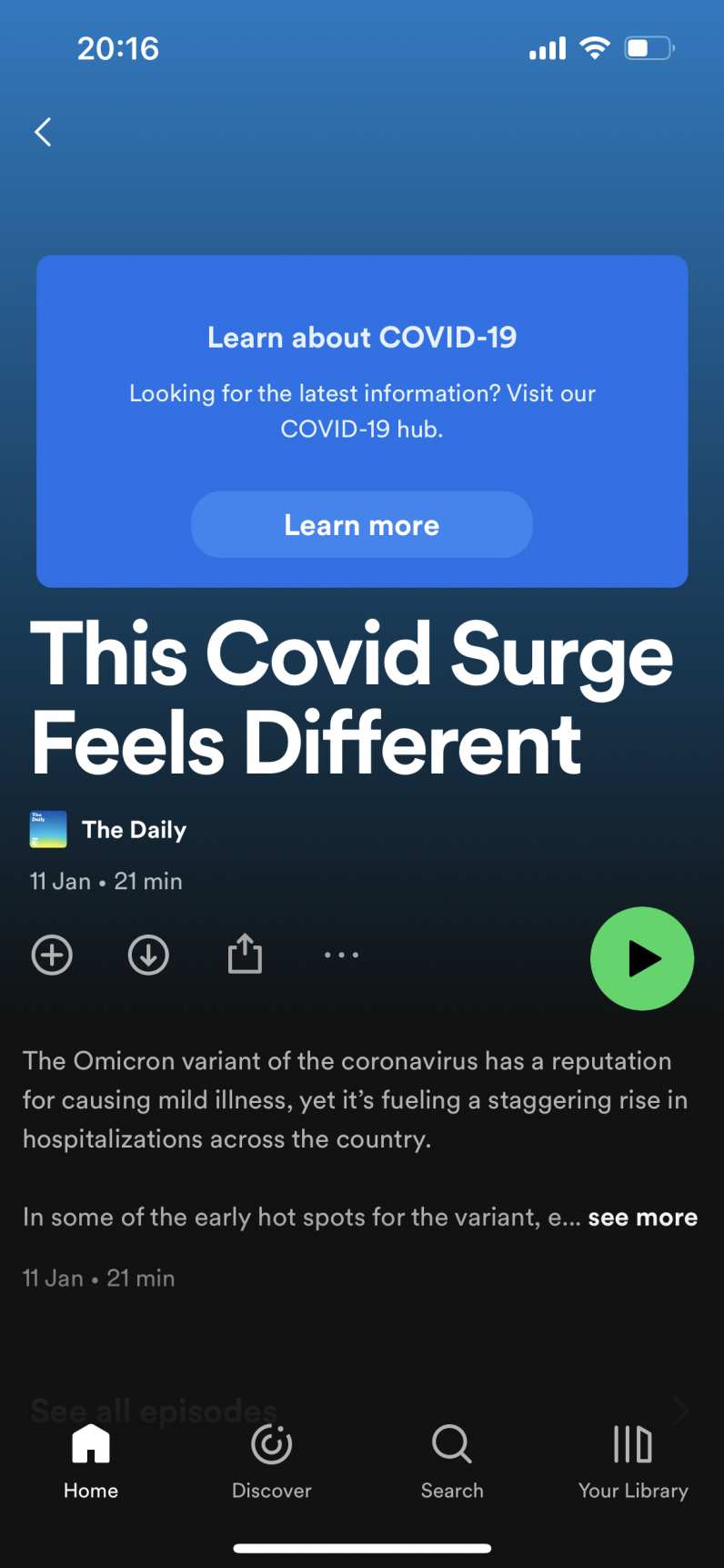 Spotify's COVID-19 advisory label puts an onus on users to learn all fact about it