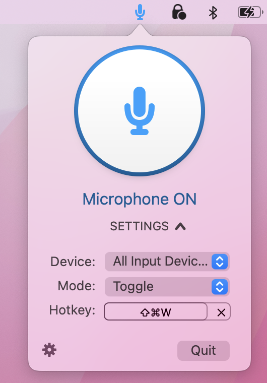 MuteKey app for muting your mic on Mac.