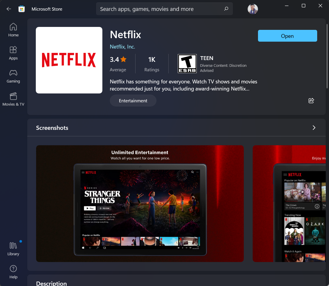 Netflix - Microsoft Apps