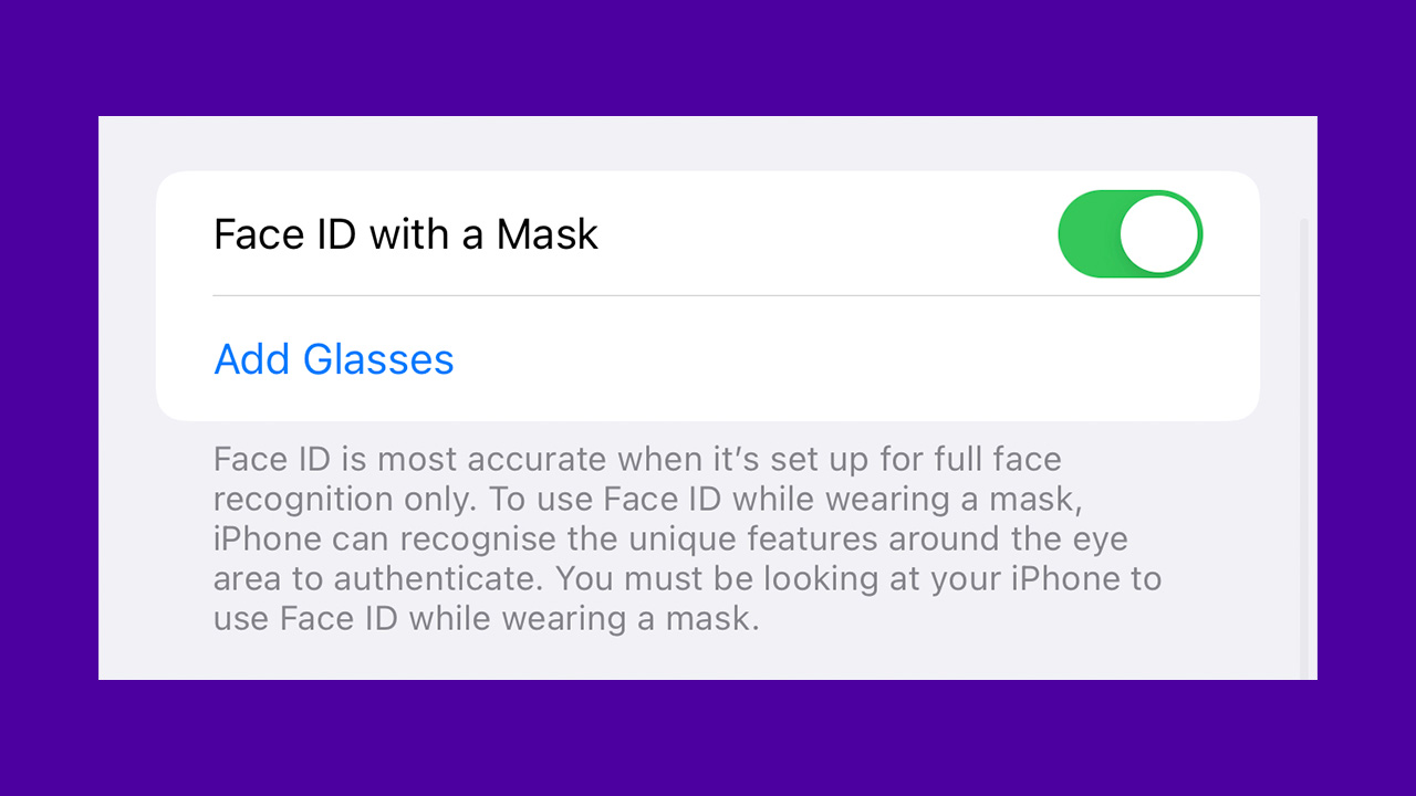 new ios 15.4 feature face id with mask