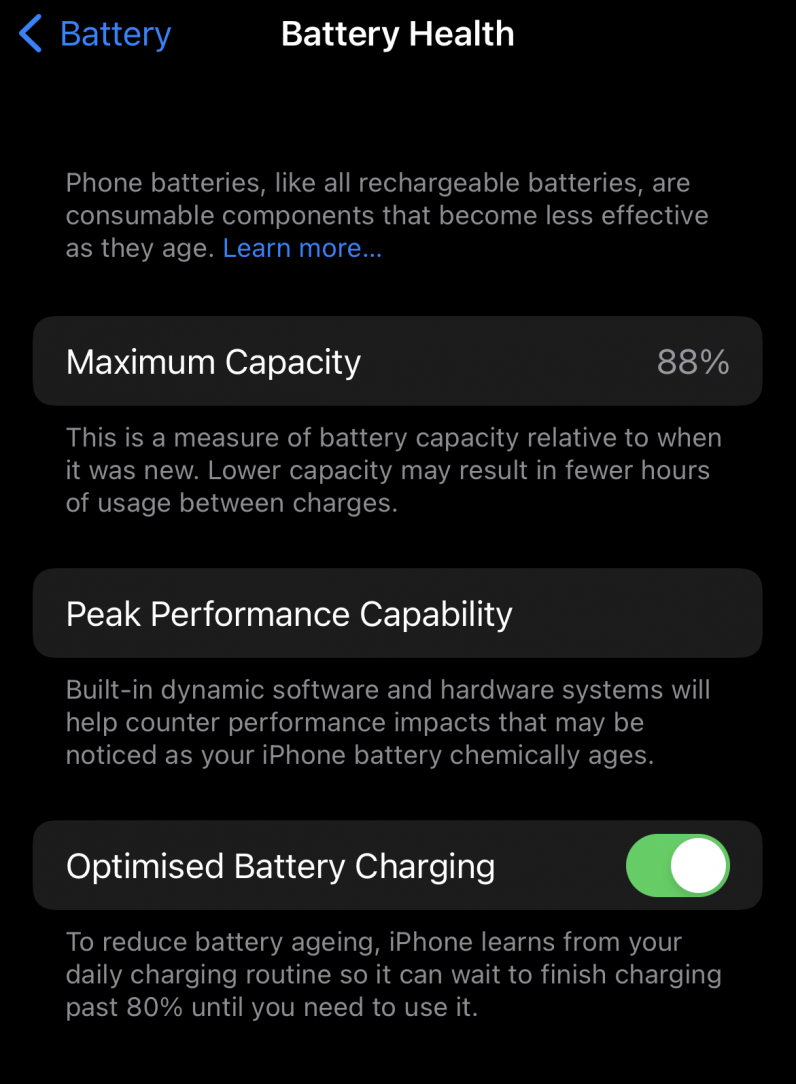 iOS's battery health menu allows you to check for your iPhone's battery condition.