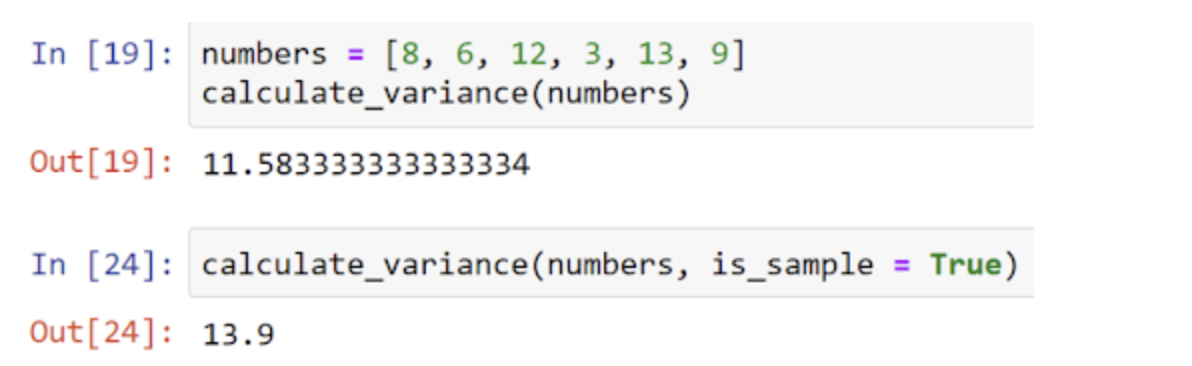 How to find the variance in Python