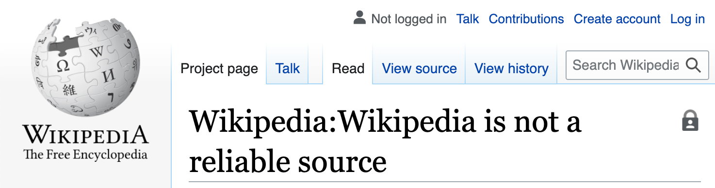 Wikipedia acknowledges that not everything on the site is accurate, comprehensive, or unbiased.