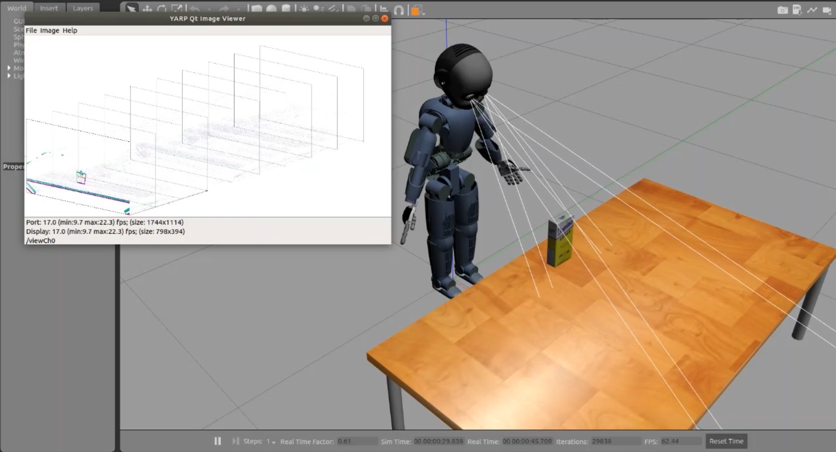 In a simulated setup, the robot actively senses objects by moving its eyes (event-based camera, or Dynamic Vision Sensor), generating “miscrosaccades”. The events collected are used to drive a spiking neural network (SNN) on the Loihi chip. If the object or the view is new, its SNN representation is learned or updated. If the object is known, it is recognized by the network and respective feedback is given to the user.