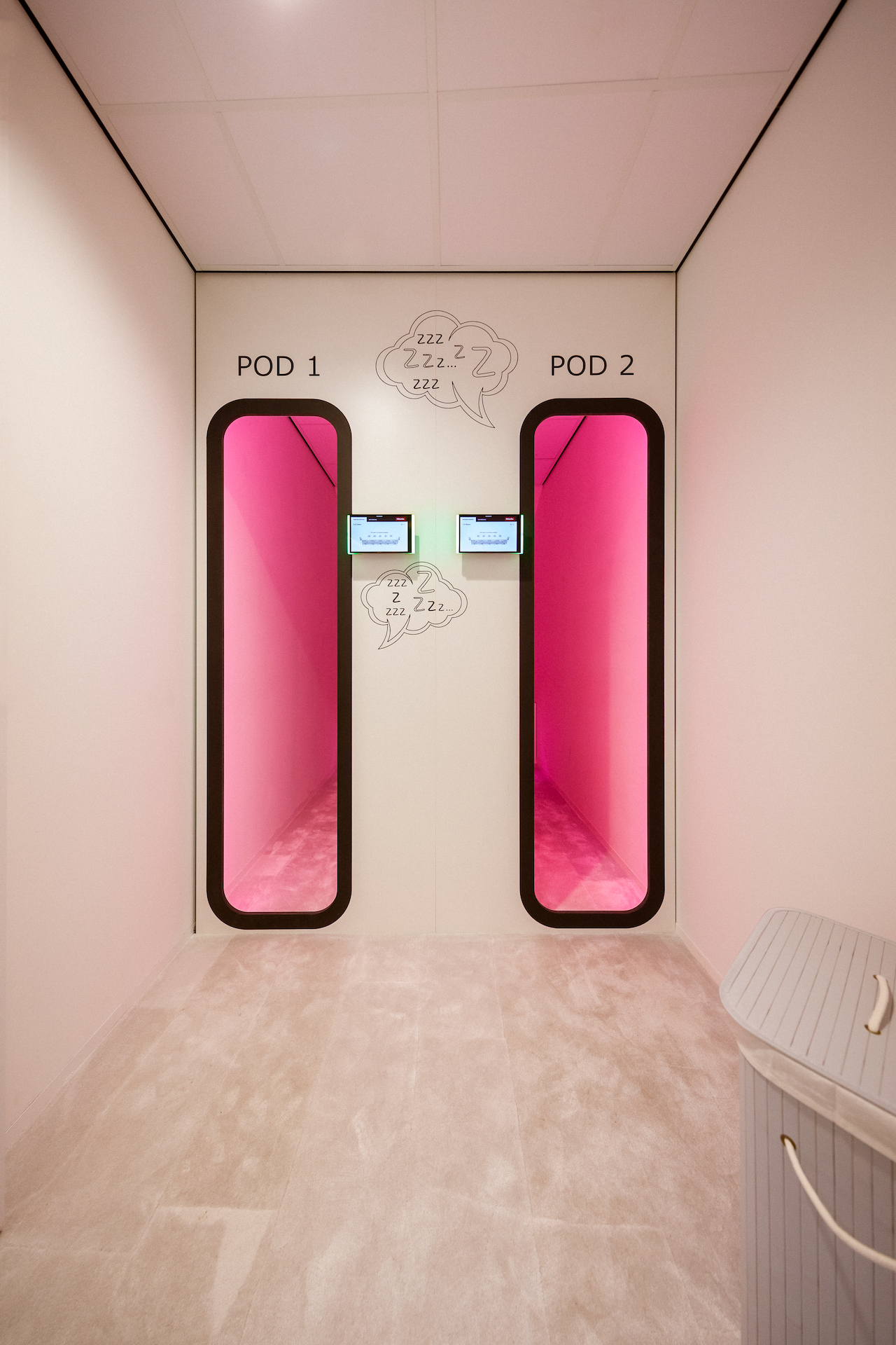 Sleeping pods in the Miele X Community Space in Amsterdam, the Netherlands