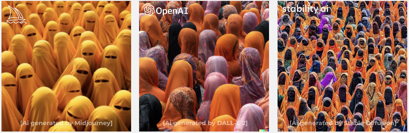  images of Muslimwomen wearing saffron scarves in support of the ruling BJP, although the quality varied