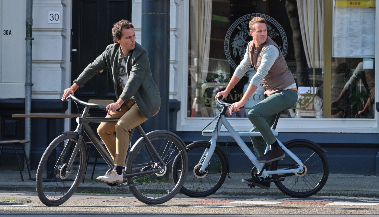 VanMoof founders Taco and Ties Carlier test drive their ebikes 