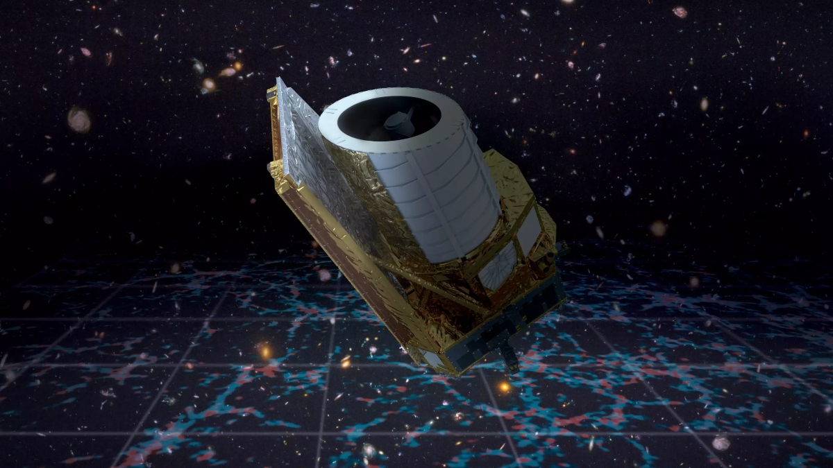 A 3D render of the Euclid space telescope