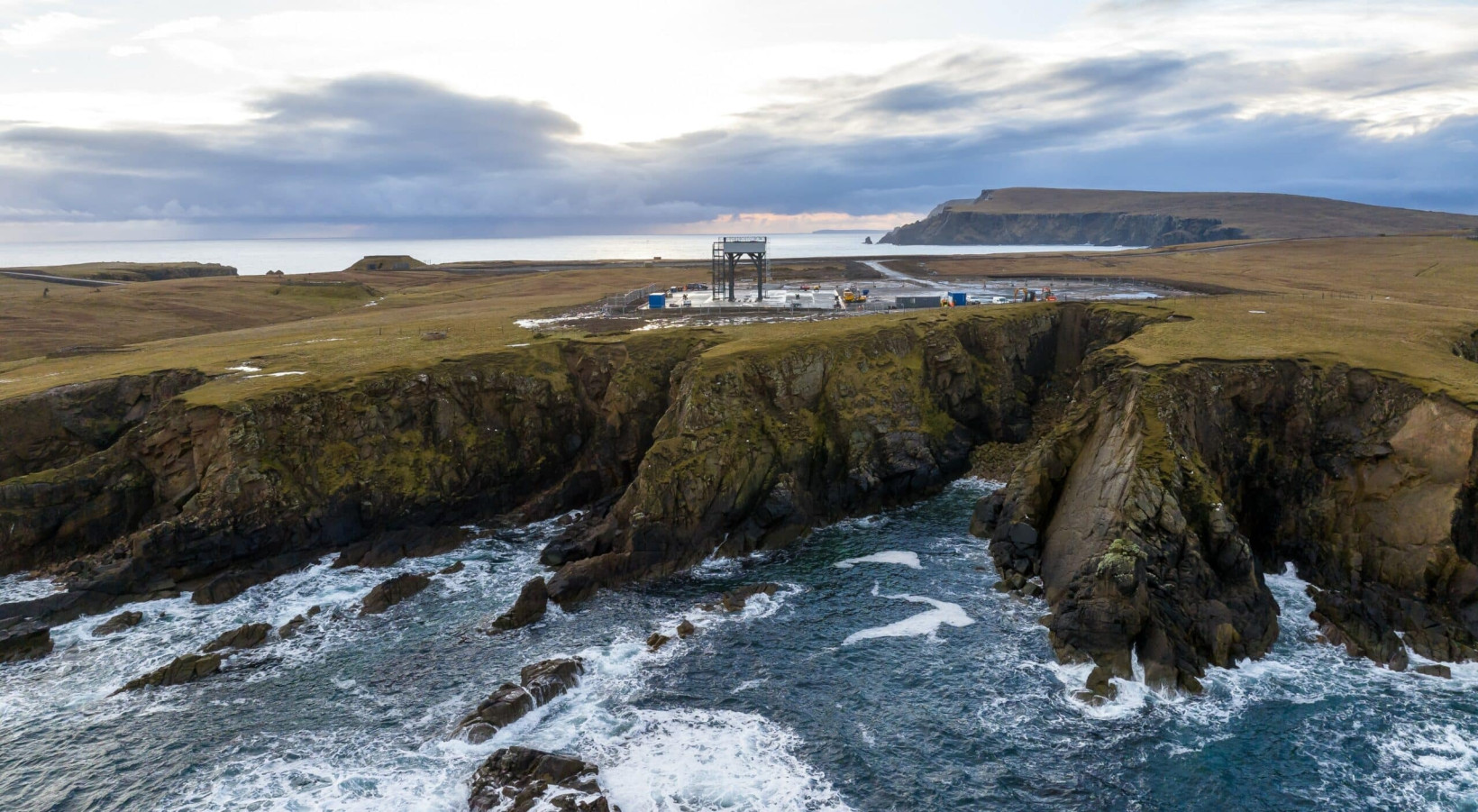An image of the SaxaVord Spaceport under construction in Shetland 