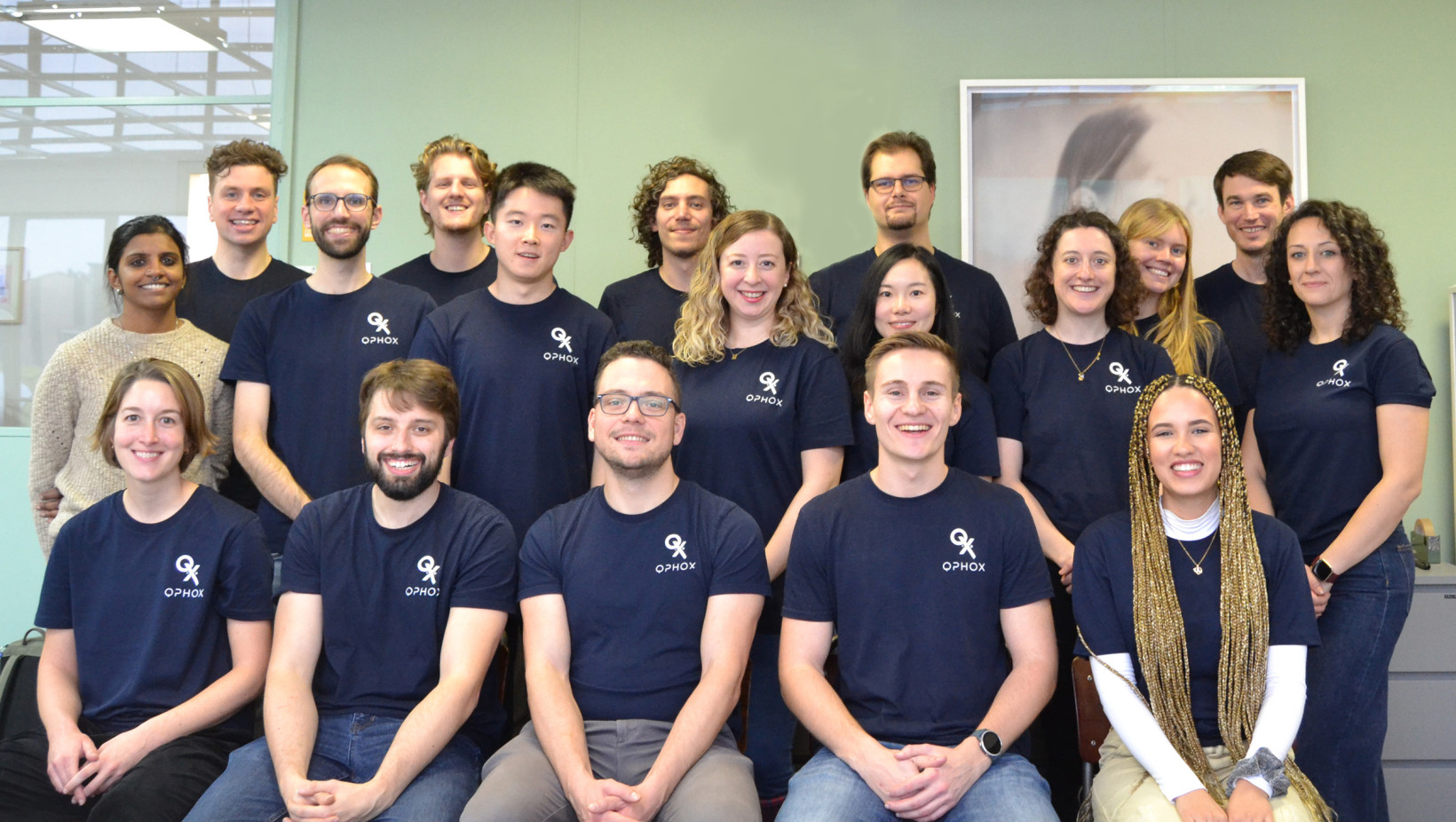 A team photo of the QphoX quantum startup company 