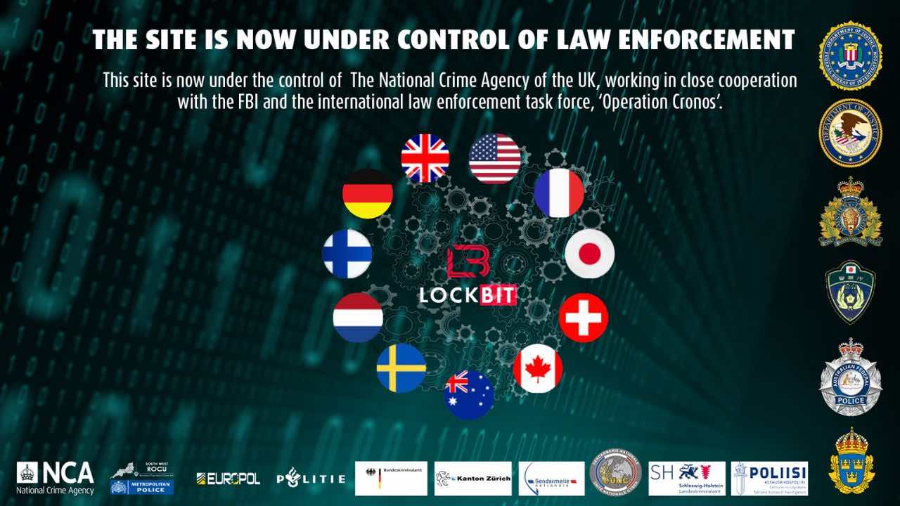 Graphic of the cybercrime agencies who have taken down Lockbit