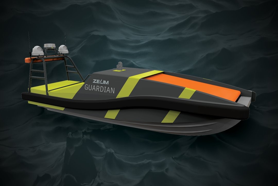 a 3D render of the guardian autonomous lifeboat 