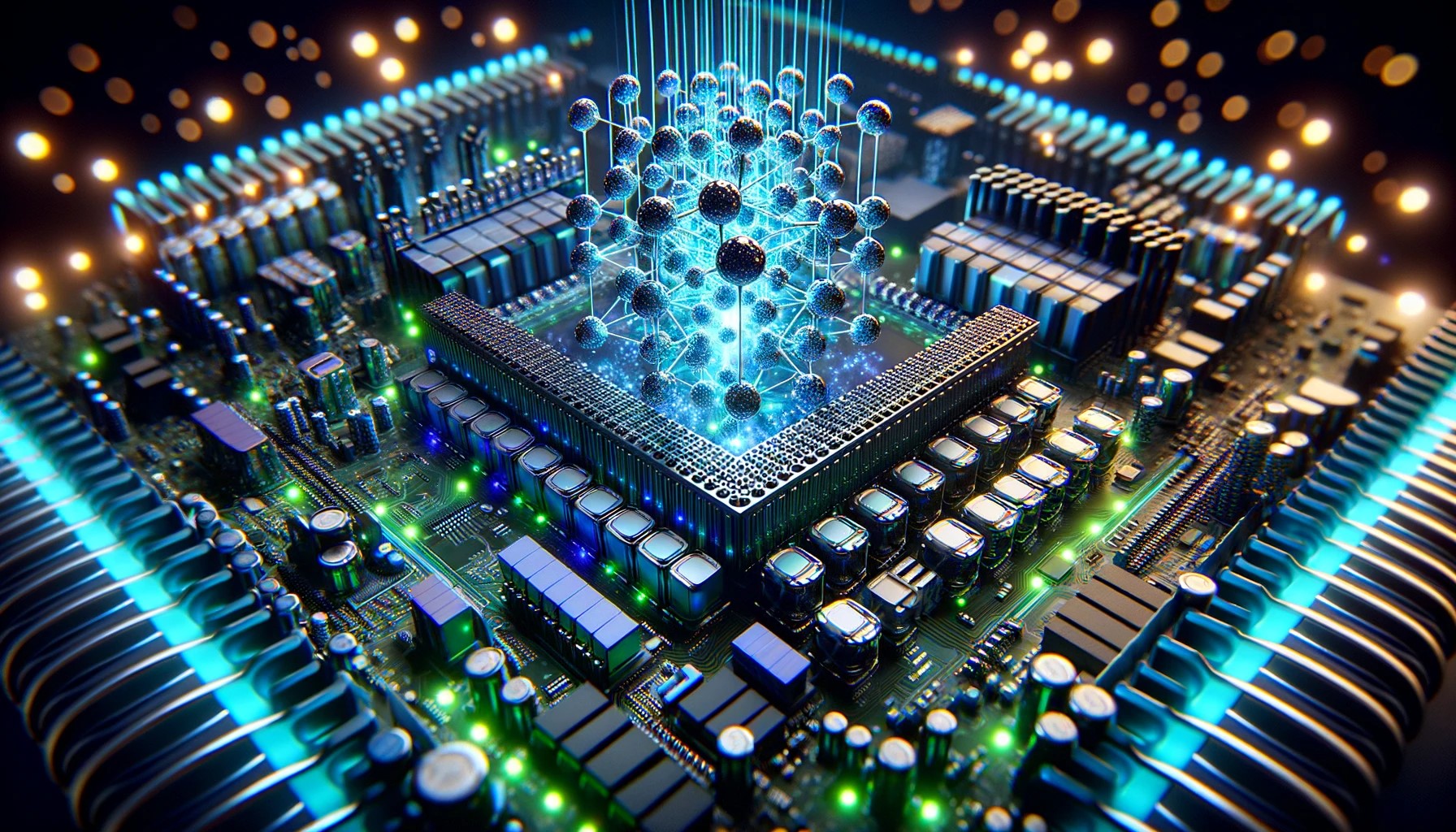 A computer generated image of a quantum style software computation from Nvidia