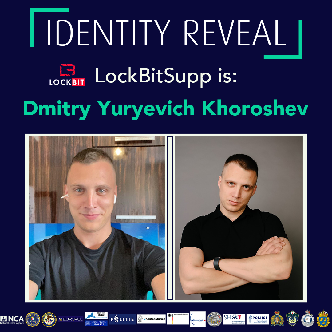 Dmitry Khoroshev, the administrator and developer of the LockBit ransomware group 