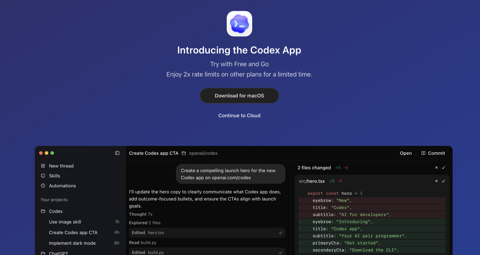 Get started with Codex app from OpenAI