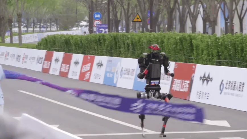 A humanoid robot just beat the human half-marathon world record by seven minutes in Beijing